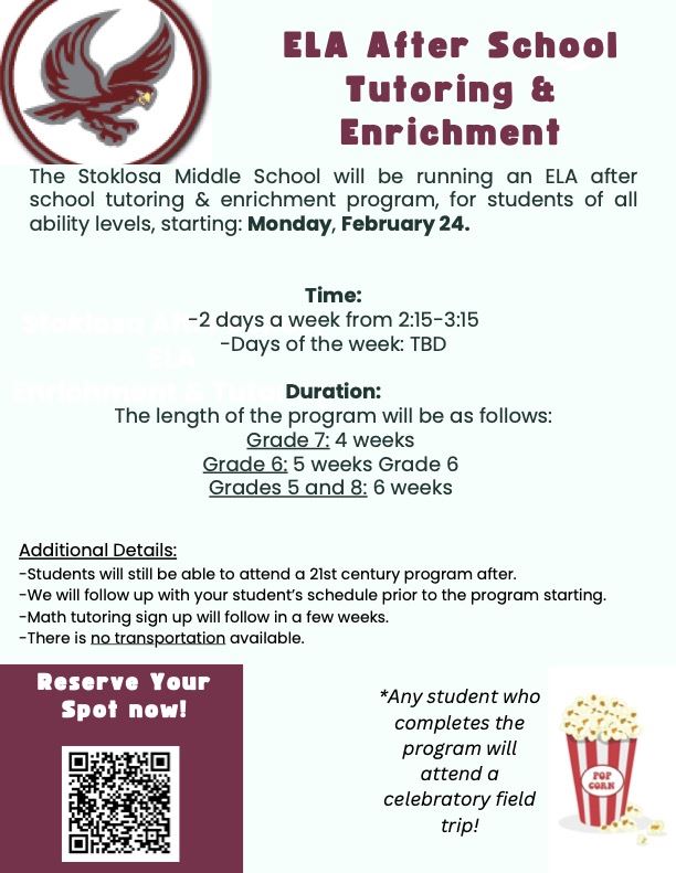  ELA AFTERSCHOOL TUTORING & ENRICHMENT